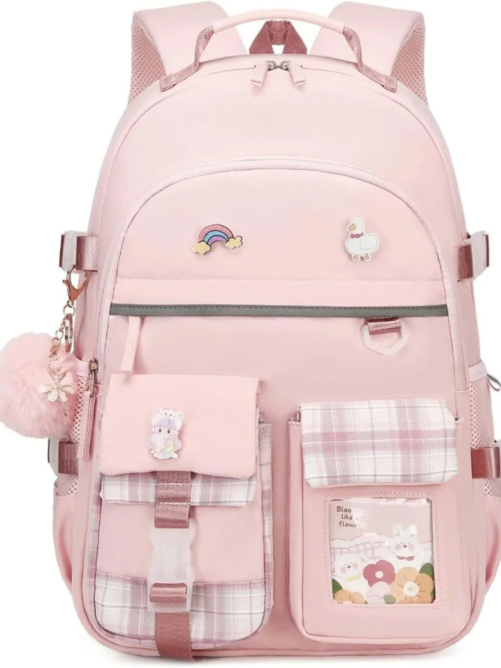 Stylish Pink Backpack for Girls - 15.6